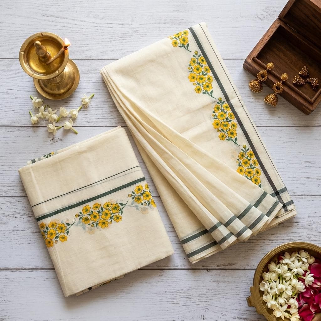 Yellow Floral Set Mund